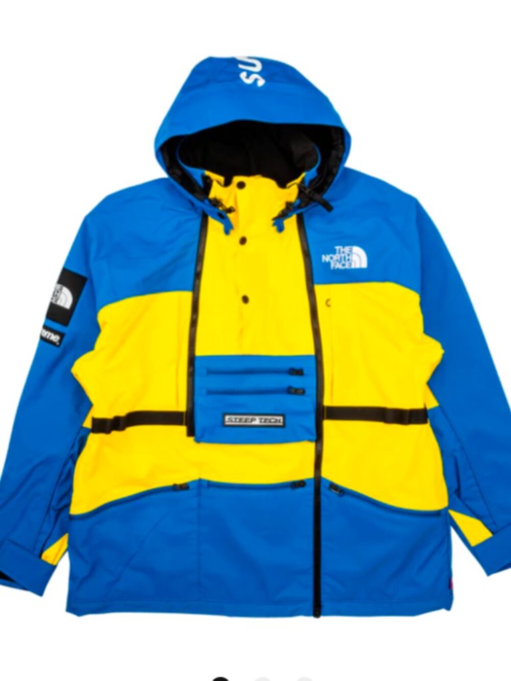 ThaNF Yellow and Blue Hooded Jacket Medium